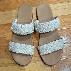 Women's Braided Strap Sandals - Cream